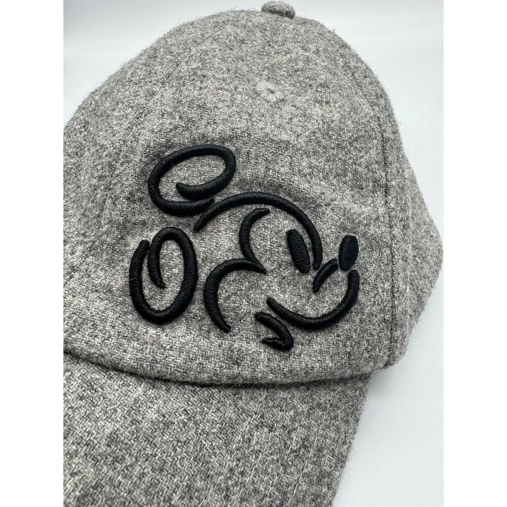 Mickey Mouse Disney Parks Hat Cap Adjustable Strapback Gray Black Logo